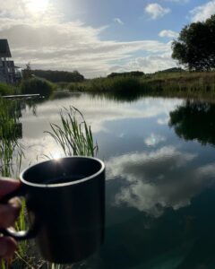 Last coffee on the water for a while, going to miss the silence! (Motorways beckon 😢)